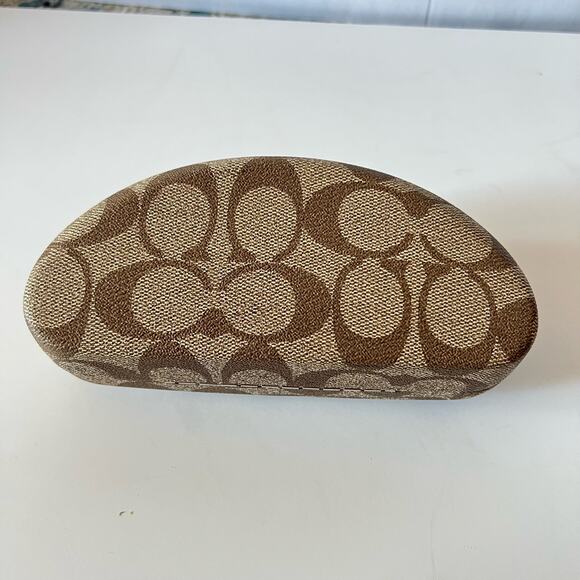 Coach Sunglasses Case Brown Monogram Large Hard Case Faux Leather - Picture 4 of 7